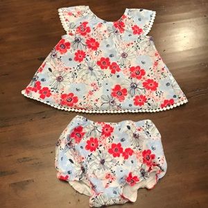Nautica Floral open back Baby Set 3-6M